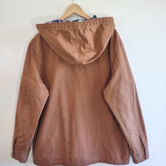 Forever 21 Men's Cargo Utility Chore Jacket Hood Flannel Lined Size XL - Picture 4 of 12